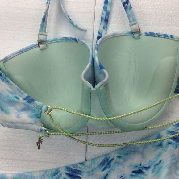Victoria's Secret The Knockout 2 Pc Bikini Tie Dye Beach Top Size 34D Bottom Lg - Picture 9 of 12